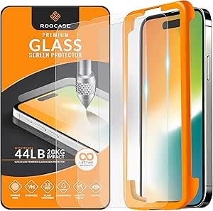 rooCASE Glass Screen Protector for Apple iPhone 14 Pro, (6.1 Inch), Case Friendly Tempered Glass Front Cover Protection with Alignment Frame, Pack of 3