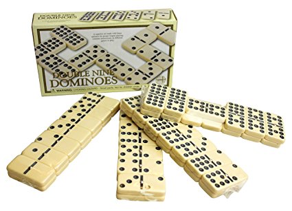 Double Nine Domino Set -Classic set with brass spinners