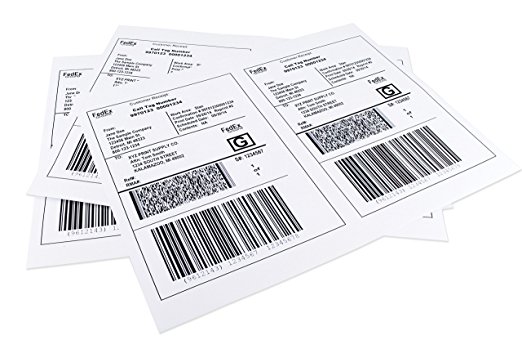 Chromalabel Half Sheet Shipping Labels, Compatible with Laser and Inkjet Printers, 8.5 x 5.5-Inch, 100 Labels