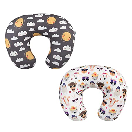 Babygoal Stretchy Nursing Pillow Covers Slipcovers for Breastfeeding Moms, Maternity Breastfeeding Newborn Infant Feeding Cushion Cover, Great Baby Shower Gift 2 Pack 2MUP01-B