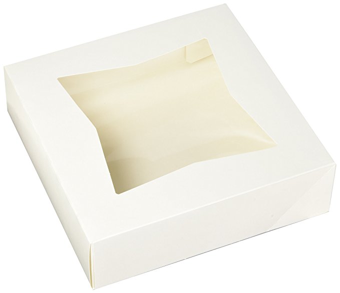 Chefible Extra Thick Durable Pie Box With Window, 9x9x2.5 Inches, Perfect for Pies and Pastries, Set of 12
