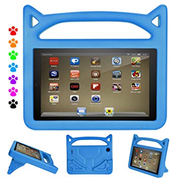 Fire 7 2019 Tablet Kids Case-Auorld Kids-Proof Protective Cover with Handle Stand for Fire 7 Tablet (Compatible with 2015&2017&2019 Release) (Blue)