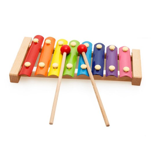 MoTrent Wooden 8 Notes Xylophone - First Musical Instrument for Children, Portable Music Toys for Kids Baby with 2 Wood Mallets