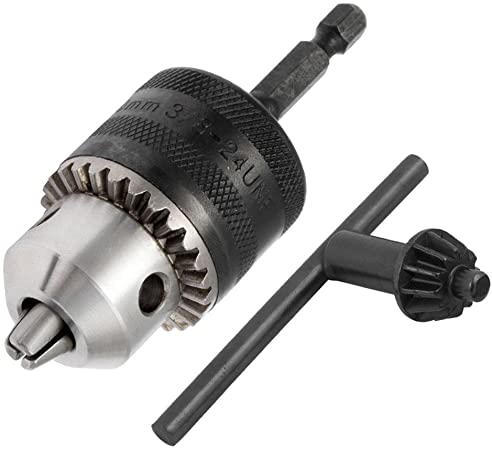 Eyech 0.6-6.5mm Drill Chuck Adapter 1/4” Hex Shank for Impact Driver Conversion Chuck Electric Chuck Drill Bits