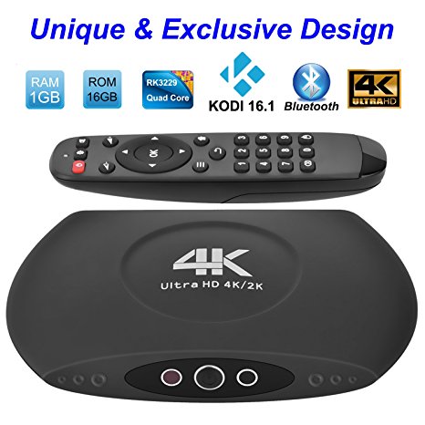 Android TV Box Fully Loaded - [1GB 16GB Bluetooth 4.0] Kodi 16.1 XBMC, [2017 Esdabem Unique Newest Design] Support 4K/Wifi/Internet/3D/Miracast/Android 5.1 Lollipop, Quad Core Streaming Media Player