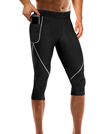 Wonderience Men Neoprene Slimming Pants for Weight Loss Hot Thermo Sauna Sweat Capri Fitness Workout Body Shaper