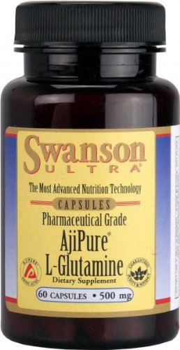 Swanson Ajipure L-Glutamine, Pharmaceutical Grade 500 mg 60 Veg Caps