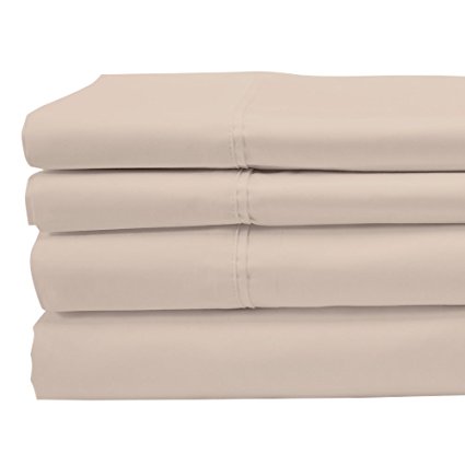 Peru Pima - 415 Thread Count - 100% Peruvian Pima Cotton - Percale - Bed Sheet Set (King, Latte)