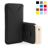 Snugg iPhone 6  6s Plus Case - Leather Pouch with Lifetime Guarantee Black for Apple iPhone 6  6s Plus