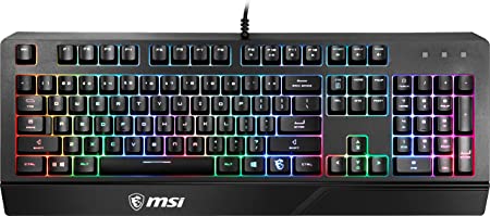 MSI Gaming Backlit RGB Dedicated Hotkeys Anti-Ghosting Water Resistant Gaming Keyboard (Vigor GK20 US)