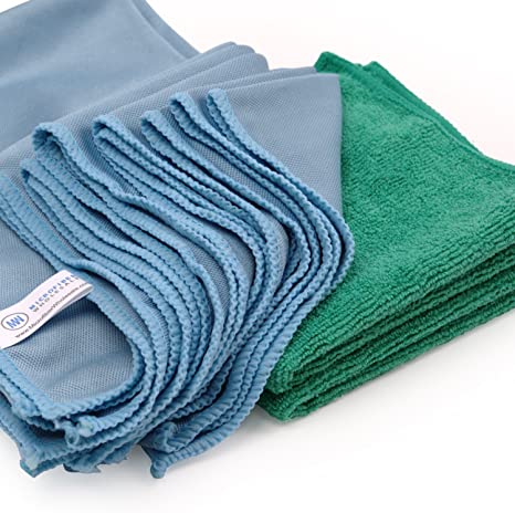 Microfiber Glass Cleaning Cloths - 8 Pack | Lint Free - Streak Free | Quickly and Easily Clean Windows & Mirrors Without Chemicals