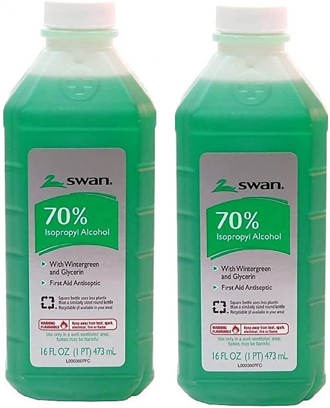 Swan Isoprophyl Alcohol 16Oz 70% Wintergreen Pack (3)