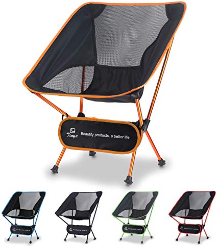 Tinya Ultralight Backpacking Camping Chair: Kids Adults Backpacker Heavy Duty 300lb Capacity Packable Ultra Lite Collapsible Portable Lightweight Compact Folding Beach Outdoor Picnic Travel Hiking