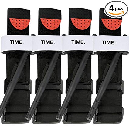 Tourniquets, Jwxstore 4Pack Outdoor Portable Tourniquet One Hand First Aid Quick Slow Release Buckle Medical Military Tactical Emergency Tourniquet