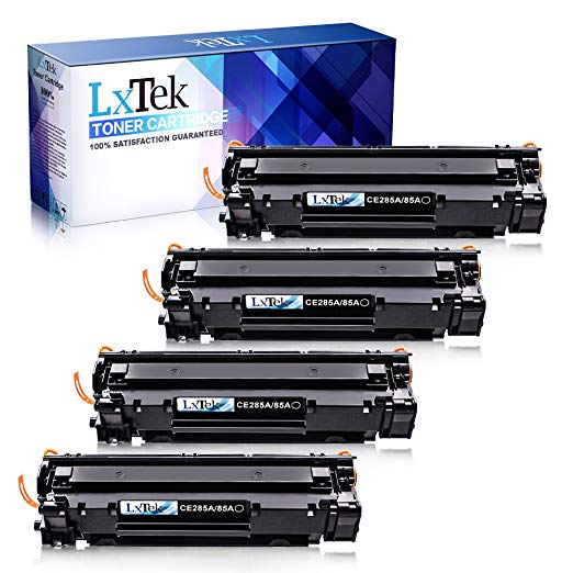 LxTek Compatible Toner Cartridge Replacement for HP 85A CE285A (4 PACK) with HP Laserjet Pro P1102W, P1102, P1109W, P1109, M1217NFW MFP, M1212NF MFP, M1132, M1214NFH Printer