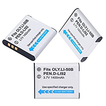 Camera Battery - TOOGOO(R)3X Camera Battery 1400mah LI-50B DB-100 for Olympus Stylus 1010 1020 Li50b 6000 White