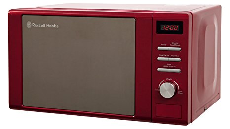 Russell Hobbs RHM2064R Heritage Digital 800w Solo Microwave, 20 Litre - Red