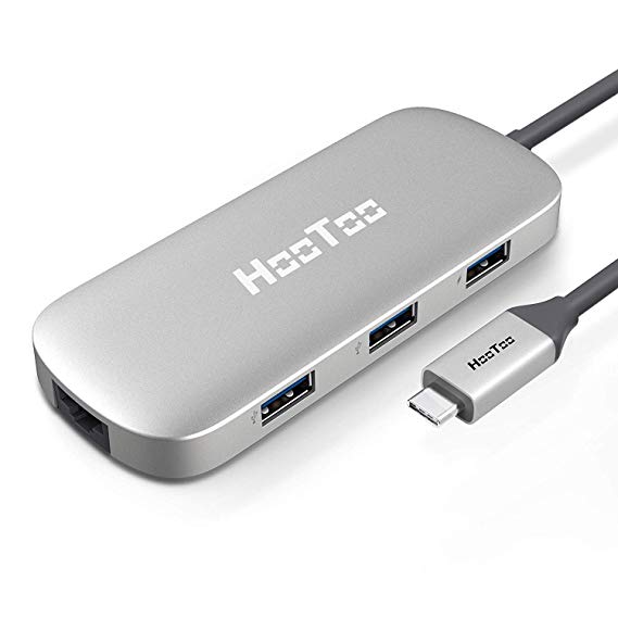 USB C HUB, HooToo USB Splitter with 3.1 USB-C, 4K HDMI Port, USB 3.0 Port X 3, SD Card Reader, Computer Power Delivery Port for Type C Laptops