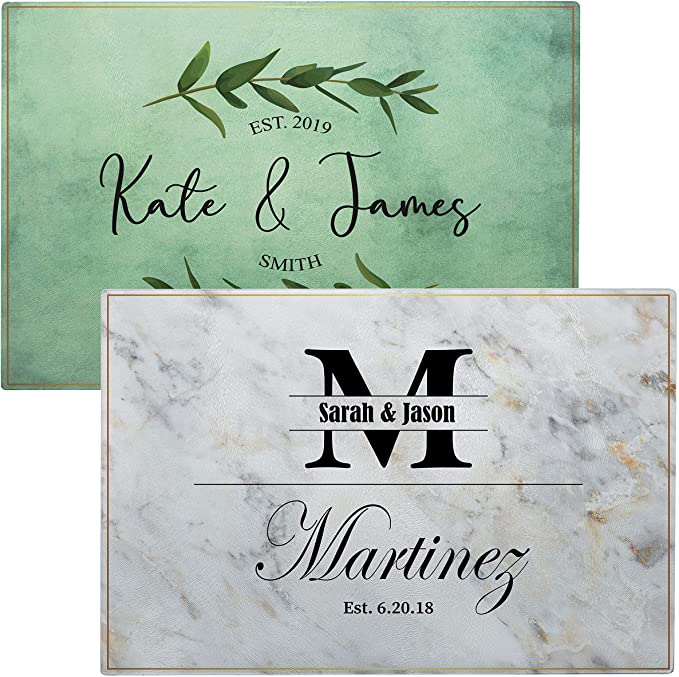 Personalized Glass Cutting Board, Tempered Glass Cutting Board | 12 Designs, 16x11 | Housewarming Gifts, Personalized Wedding Gifts for Couple | Custom Cutting Boards for Kitchen, Kitchen Sign