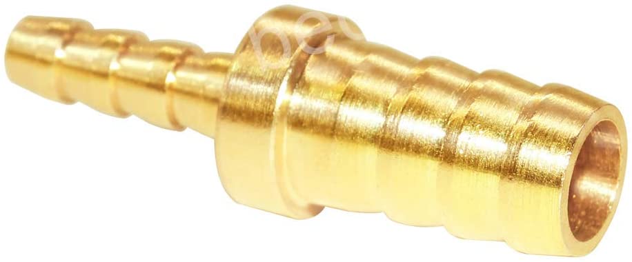 Beduan Brass Hose Barb Reducer, 5/16" to 3/16" Barb Hose ID, Reducing Barb Brabed Fitting Splicer Mender Union Air Water Fuel