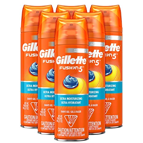 Gillette Fusion Hydra Gel Moisturizing Shave Gel 7 oz (Pack of 6)