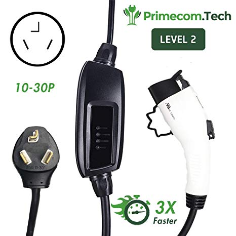 PRIMECOM Level-2 Electric Vehicle Charger 220 Volt 30', 35', 40', and 50' Feet Lengths (10-30P, 40 Feet)