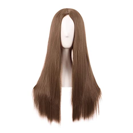 MapofBeauty 28 Inch/70cm Women Special Natural Long Straight Synthetic Wig (Light Brown)