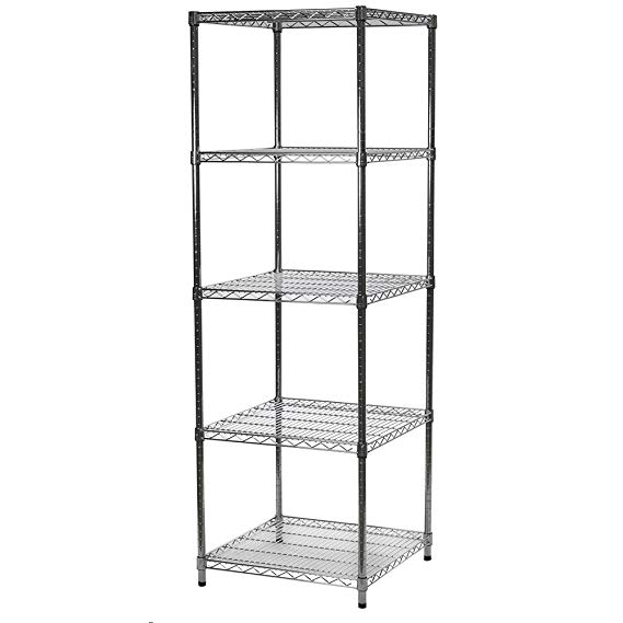 24" d x 24" w x 84" h Chrome Wire Shelving with 5 Shelves