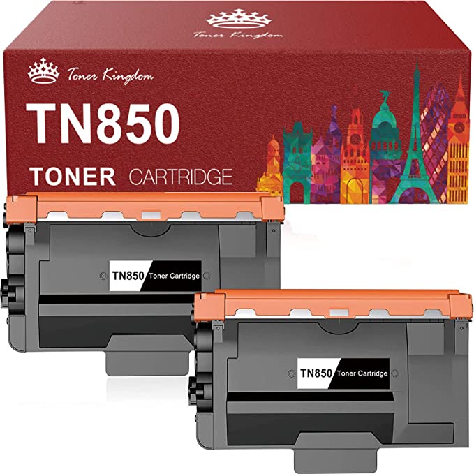 Toner Kingdom Compatible TN850 Toner Cartridge Replacement for Brother TN850 TN 850 TN-850 TN820 TN 820 TN-820 for MFC-L5900DW HL-L6200DW MFC-L5850DW MFC-L6700DW HL-L6200DWT Printer (Black, 2-Pack)