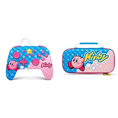 PowerA Enhanced Wired Controller for Nintendo Switch - Kirby & Protection Case for Nintendo Switch - OLED Model, Nintendo Switch and Nintendo Switch Lite - Kirby