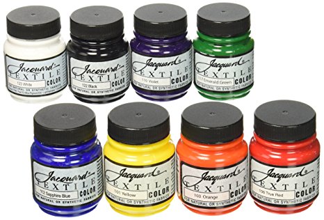 Jacquard Products JAC1000 Textile Color Fabric Paint (8 Pack), 2.25 oz, Primary & Secondary Colors, Assorted