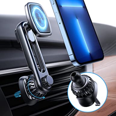 LISEN Magnetic Car Mount Phone Holder for Car 2022 Newest Phone Magnet for Car [Enjoy Never Blocking] 6 Strong Magnets Universal Vent Magnetic Phone Car Mount Fit for All 4”-13” Tablets & Smartphones