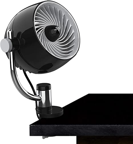 Vornado Pivot3C Compact Air Circulator Clip On Fan with Multi-Surface Mount, Black