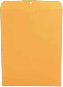 Universal UNV35270 12 in. x 15.5 in. #110 Square Flap Clasp/Gummed Envelopes - Brown Kraft (100/Box)