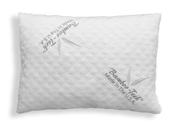 Hypoallergenic Bamboo Pillow - Shredded Memory Foam with Stay Cool Bamboo Cover - Dust Mite Resistant - Made in the USA by Restwel - Standard