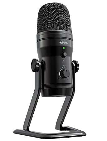 FIFINE USB Studio Recording Microphone Computer Podcast Mic for PC, PS4, Mac with Mute Button&Monitor Headphone Jack, Four Pickup Patterns for Vocals,YouTube,Streaming,Gaming,ASMR,Zoom-Class(K690)