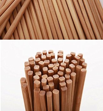 Authentic Chinese Natural Bamboo Hot Pot Chopsticks 10 Pairs Gift Sets 27cm Long Brown Lightweight (Packing May Vary)Color1