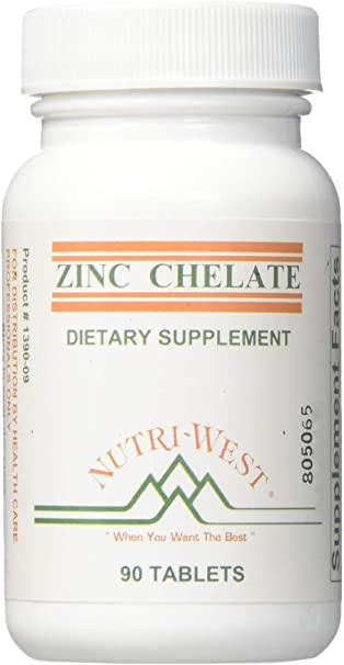 NutriWest, Zinc Chelate 16 mg 90 Tablets