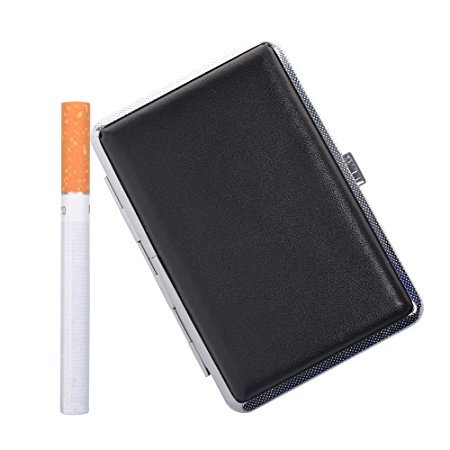 KLOUD City® Black PU Leather Cigarette Storage Case/Box/Holder (Black)