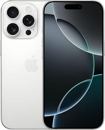 Apple iPhone 16 Pro 128 GB: 5G Handy mit Kamerasteuerung, 4K 120 fps Dolby Vision und einem großen Sprung bei der Batterielaufzeit. Funktioniert mit AirPods, Titan Weiß