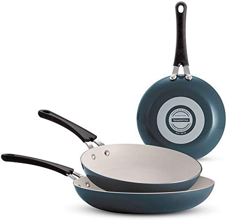 Tramontina 3-Piece Ceramic-Reinforced Nonstick Fry Pan Set (8", 10" and 12") (Green)