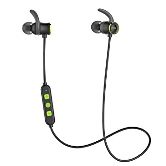 Tribit XFree Color Magnetic Bluetooth Headphones, Full Metallic Housing Wireless Earbuds with 10 HOURS Playtime, Nano Coating Waterproof, Rich Bass and CVC Noise Cancelling Microphone, Black/ Green
