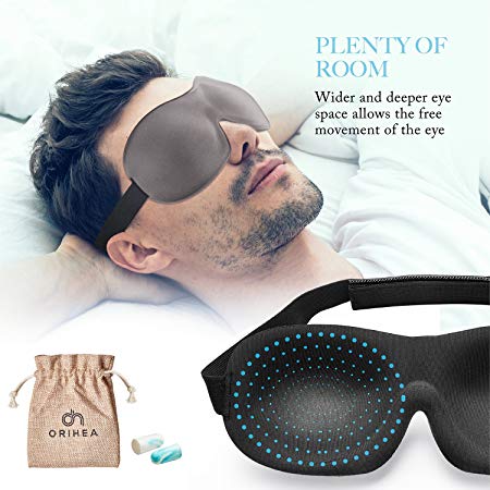 Eye Mask for Sleeping, Woman Sleep Mask, Patented Design 100% Blackout Eye Mask, 3D Contoured Comfortable Eye Cover & Blindfold, Great for Travel Nap Night's Sleeping