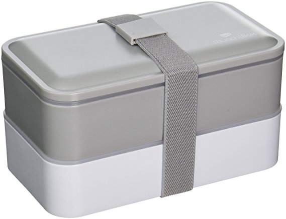 Cool Gray Bento Box - Multi-Compartment Bento Lunch Box with Free Utensils