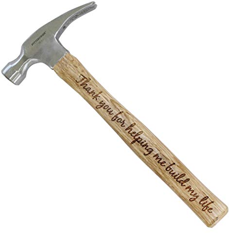 Engraved Hammer, Thank you for Helping Me Build My Life Thank You Gifts for Dad, Pastor, Teacher, Mentor - HM12