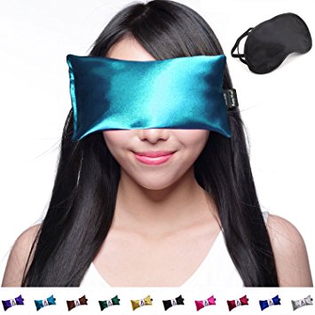 Hot Cold Unscented Eye Pillow and Eye Mask for Sleep, Yoga, Migraine Headaches, Stress Relief. By Happy Wraps - Aqua
