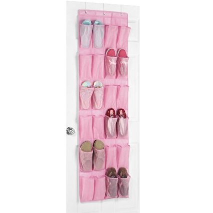 Whitmor 6636-1253-PINK Fashion Polypro color Organizer Collection Over-the-Door Shoe Organizer, Pink