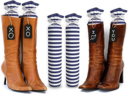 My Boot Trees, Boot Shaper Stands for Closet Organization. Many Patterns to Choose From. 1 Pair (Blue & White Stripes).