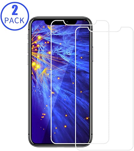 【2-Pack 】 for iPhone X/XS Screen Protector,Anti Blue Light/Clear Tempered Glass Screen Protector,Anti Scratch,Bubble Free Film for Apple iPhone X/XS (Clear, for iPhone Xs/iPhone X 5.8")