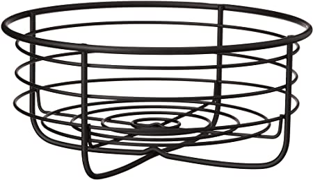 Inspired Living by Mesa Inspired Living Kitchen BASKETSTAND Bowl in Matte Black Criss Cross Collection FRUIT BASKET,